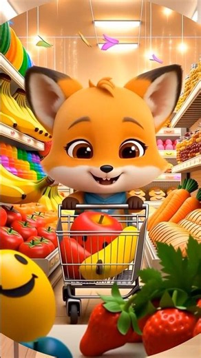 Little Fox Goes Grocery Shopping! 🍎🦊🛒