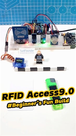 DIY RFID Door Lock with Smoke Flame Alarm! 🔒🔥#Arduino #RFIDProject #SmartHomeDIY #FireDetection #STEMEducation | SunFounder OpenSource