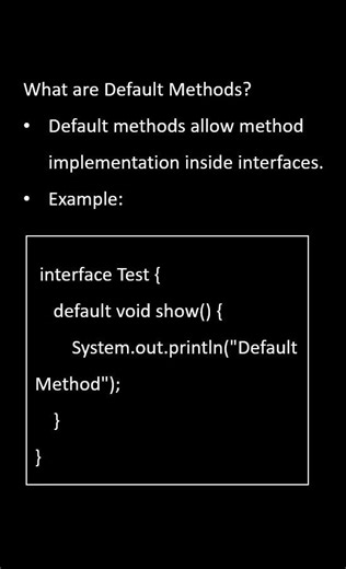 What are Default Methods in Java? | Java Interview Question