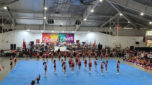 As they prepare for the 56th WNCAA Cheerleading Competition, our SBCA Varsity Cheer gets to competition mode by performing a competitive cheerleading routine during the Pista ng Sto. Niño High School Cheerdance Competition. | San Beda Alabang Pep Band