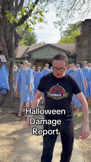 Halloween house damage report #halloween #dallas #funny | Halloween House
