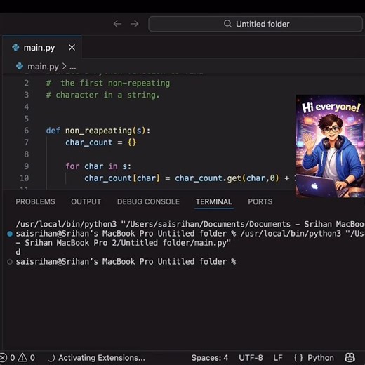 Write a Python function to find the first non-repeating character in a string.