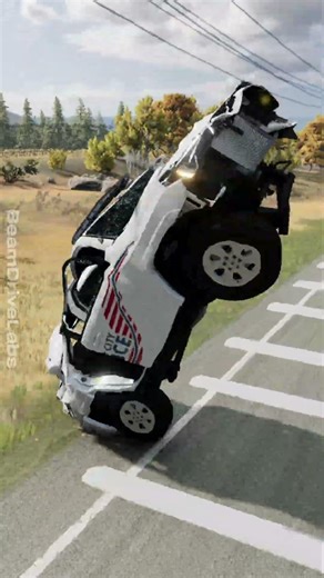 Police 4Runner Slams Speed Bumps at 110 MPH | BeamNG Drive Physics