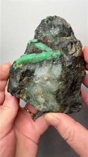 Emerald Gemstone Green Beryl on Matrix | Northern Bahia, Brazil | Collector Mineral Specimen