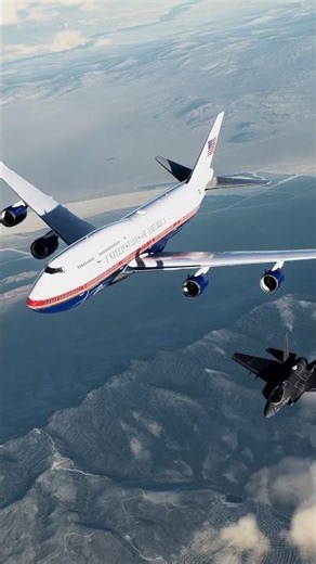 AIR FORCE ONE: F-35C's escort the President's new Air Force One, somewhere over the Nevada Desert.