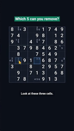 Which 5 can you remove? | Sudoku Shorts #sudoku #sudokutips #sudokuchallenge