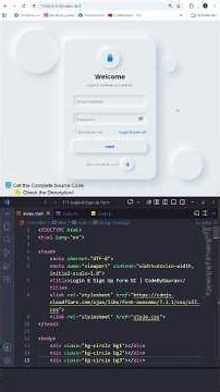 Login & Sign Up Form UI 🔥 | HTML CSS JavaScript #shorts #html #css #uidesign
