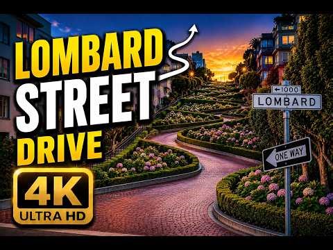 Lombard Street 4K | San Francisco City Tour | Ocean View