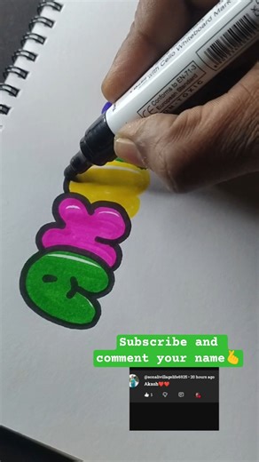 How to draw AKASH in bubble letters ! bubble fonts ! vivek #artlovers #calligraphy #drawing #art