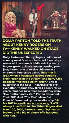 Dolly Parton Told the Truth About Kenny Rogers on TV—Kenny Walked on Stage and Did the Unexpected