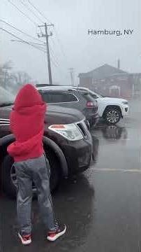 Car Battered by Waves in Hamburg