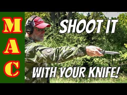 A knife that has a revolver in the handle?!?!? The Meligun.