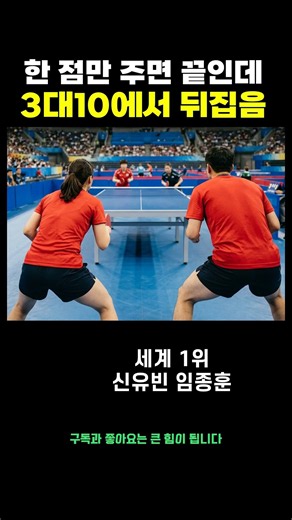 패배까지 단 1점 3대10에서 7점 연속 신유빈 임종훈 기적의 역전 우승