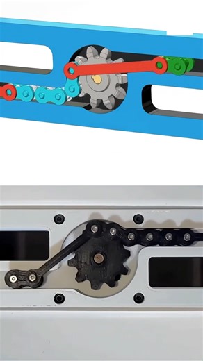 Chain-sprocket drive with linkage mechanism. | Mechanical Engineering
