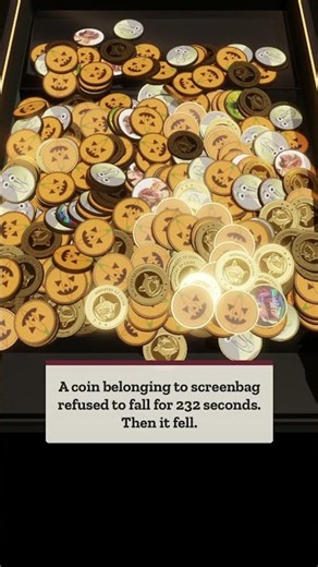 A coin belonging to screenbag refused to fall for 232 seconds. Then it fell. #shorts