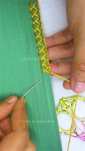 Elegant dress border embroidery! #diy #tutorial #shorts