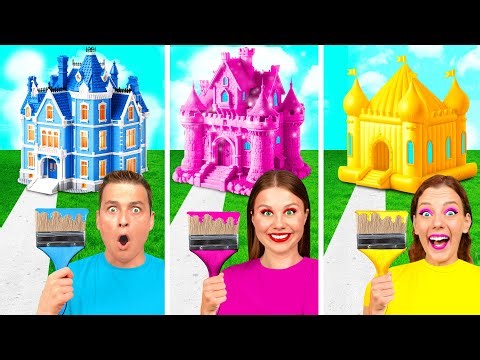 One Colored House Challenge | Cool Creative Hacks by Fun Teen