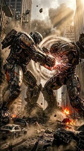 Giant Robots Clash in the City