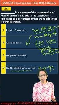 UGC NET Home Science December 2025 Solutions Part 10 of 10 #ugchomescience #doorsteptutor