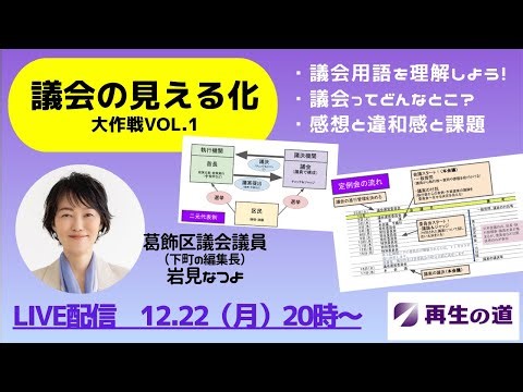 【再生の道】葛飾区議会議員・岩見なつよ 「議会の見える化」vol.2 予算委員会とは？