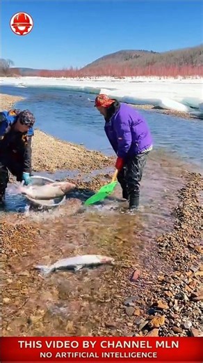 LIVE FISH 😳 caught straight from stream #shorts #skills #crafts #fishing #survival