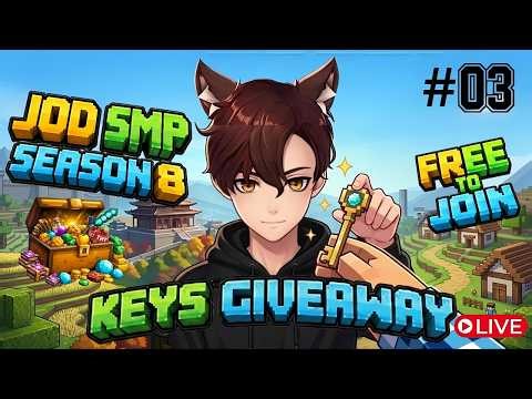 FREE Minecraft Create Key Giveaway 😱 SMP LIVE Day 3 | Public Server 24/7 Join Now!
