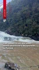 Veja como é rio em que jovem tentou atravessar e desapareceu, no PR