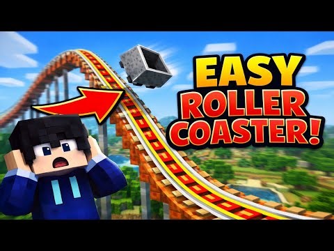 Minecraft Easy Roller Coaster Tutorial🎢 |Step by Step for beginners