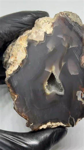 Ankara Agate Slice, Natural Smoky Blue Geode Specimen (385.8g