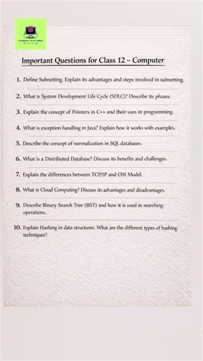 ⚡ Class 12 Computer Science | Advanced Questions That Can Change Your Result