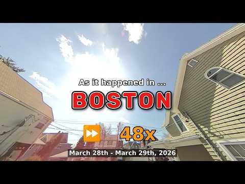 ⏩ Daily Time Lapse of the Boston Weather 180° 4k Sky Cam March 28th - 29th 2026 (48x) [Beta]