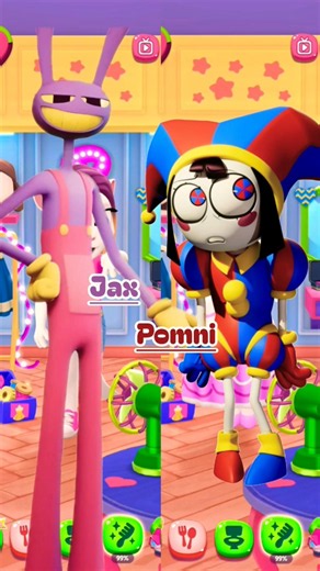 Pomni VS Jax (Amazing Digital Circus) makeover My Talking Angela #mytalkingangela2 #cosplay #shorts