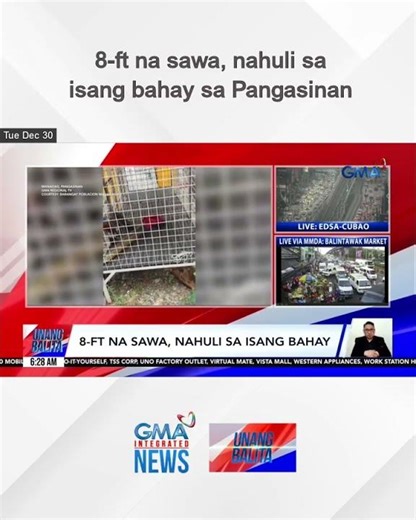 8-ft na sawa, nahuli sa isang bahay sa Pangasinan | Unang Balita