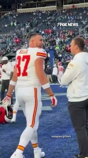 WATCH: Travis Kelce thanks US troops during pregame #shorts