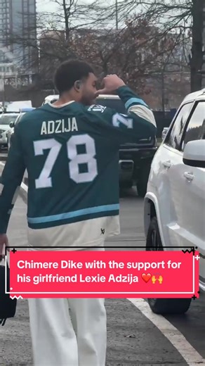 Titans WR Chimere Dike with the support for his girlfriend Lexie Adzija of the Seattle Torrent 🙌❤️ (via: Tennessee Titans)