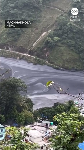 Raging waters carry huge boulders in Nepal flash flood