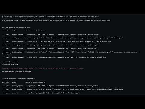 Second Look — Receipt Capture Inspection Agent (OpenCV AI Competition 2026)