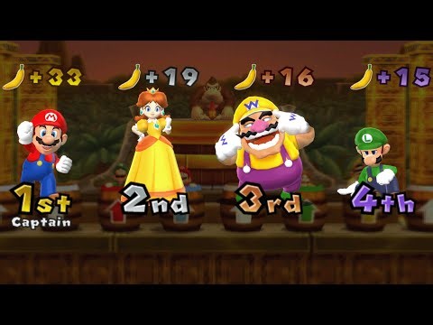 Mario Party 9 - Mario vs Luigi vs Daisy vs Wario - DK's Jungle Ruins