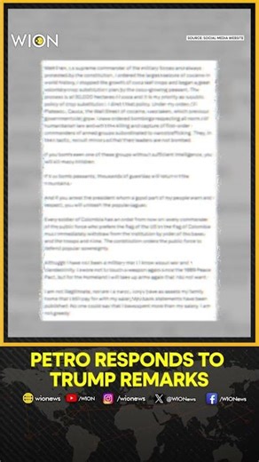 Colombian President Petro Warns US Over ‘Illegitimate Threat’ | WION