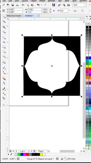 CorelDRAW Amazing Mosque Frame Design Tutorial | Easy Shape Cut Trick