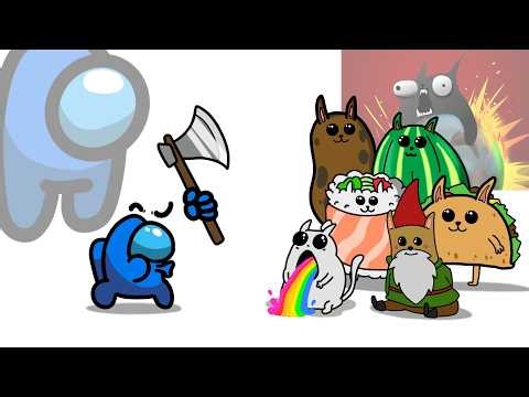 Mini Crewmate VS Exploding Kittens BEST MOMENTS | Among Us