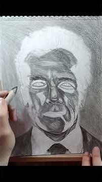 Realistic Arnold Schwarzenegger Pencil Drawing Full Process.