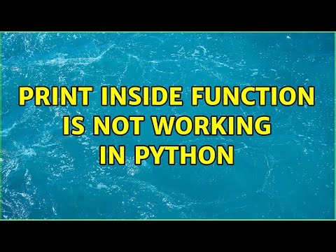 print inside function is not working in python