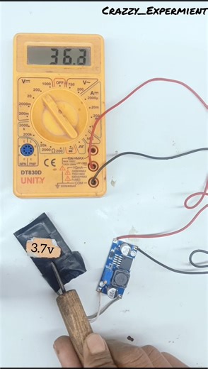 XL6009 dc to dc step up boost converter | 3.7 volt to 9v,12v,24v,38v Highest voltages|volt #shorts
