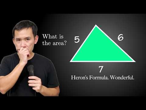 How to find the area of the triangle with sides 5, 6, and 7 using Heron’s formula