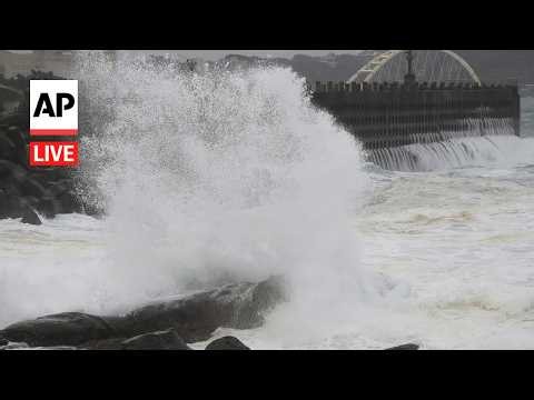 LIVE: Typhoon Champi brushes by Taiwan