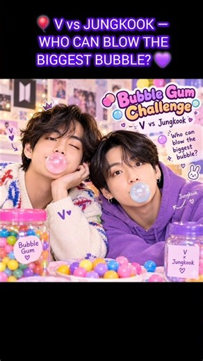 V vs Jungkook — Who Blew the Biggest Bubble? 🫧💜 #shorts #shortsfeed #youtubeshorts #viral