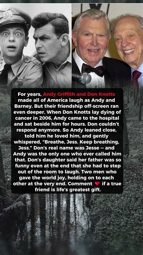 Andy Griffith Sat Beside His Dying Friend and Whispered One Word