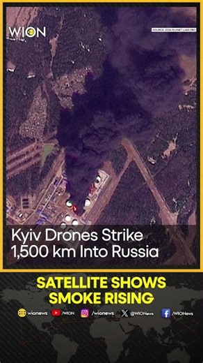 Satellite Shows Smoke Rising From Oil Facility in Russia's Perm Region After Ukrainian Attack | WION