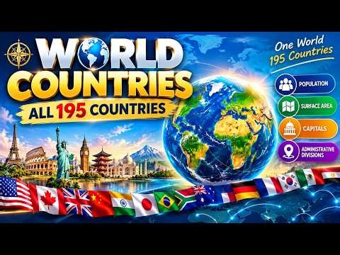 All 195 Countries of the World 🌍 | Capitals, Population, Area & Flags